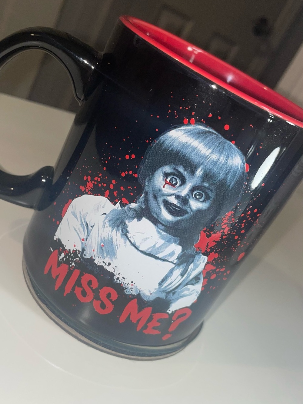 Annabelle  'Miss Me?' Black & Red Ceramic Mug
